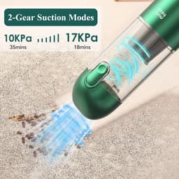 Draadloze Handstofzuiger 17000 Pa - 3-in-1 Autostofzuiger met Ventilator en Licht, Oplaadbaar en Draagbaar voor Auto, Huis en Toetsenbord — thumbnail 4