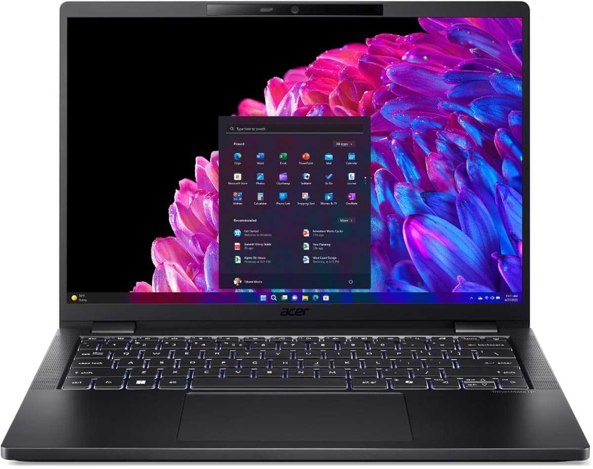 "Acer TravelMate P6 14 TMP614-73-TCO-72YL Intel Core Ultra 7 155H Laptop 35,6 cm (14"") WQXGA 32 GB LPDDR5x-SDRAM 1 TB SSD Wi-Fi 7 (802.11be) Windows 11 Pro Nederlands Zwart" — afbeelding 1