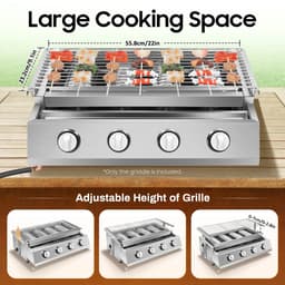 Luxe 4-kops Gasbarbecue – Draagbare Braadmachine voor Outdoor - Camping - BBQ - Kooktoestel — thumbnail 4