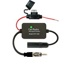 Universele Antenne Radio Signaalversterker - FM/AM - 85-112MHz - 25dB - 34cm - ANT-208 - Zwart
