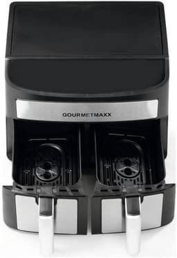 GOURMETmaxx Dubbelkamer Airfryer 2x 3,5L - Roestvrij staal | Airfryer Oven met synchroon-kookzones, timerfunctie & touchdisplay | energiezuinig frituren | 10 programma's | 2400 watt | heteluchtoven — thumbnail 8