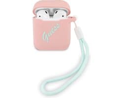 GUESS Vintage Siliconen AirPods 1 & AirPods 2 Case - Roze