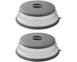 STUKS Opvouwbare Magnetron Spatdeksel Siliconen Magnetron Voedseldeksel met Stoomopeningen Multifunctionele Plastic Fruitmand Zeef