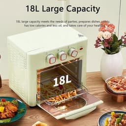 Heteluchtoven - Elektrische oven - Voor huishoudelijk gebruik - 360 graden hetelucht - 18 liter - Lichtgroen — thumbnail 3