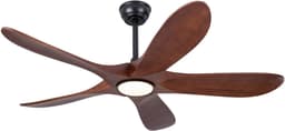 Plafondventilator Met Verlichting – 52 Inch, 6 Snelheden, Afstandsbediening, Houten Bladen, Dimbaar, 3 Kleurtemperaturen, Timer, Stil — thumbnail 3