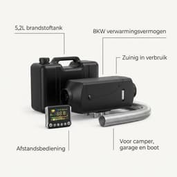 Dieselverwarming – Dieselkachel – Mobiele Verwarmer – Camperkachel – Vrachtwagenkachel – 8KW Vermogen – 5,2L Brandstoftank — thumbnail 4