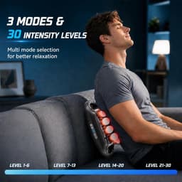 Massagepistool met 20 koppen, massageapparaat met 30 instelbare snelheden en 3 massagemodi, massagepistool met rood - ShopVlot — thumbnail 3