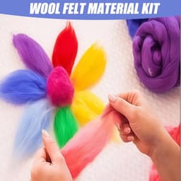 300 g multicolor viltwolset: viltwol, set van 100 kleuren, veelzijdige premium merinowol, nat vilten, droogvilten, wol roving voor droog vilten, voor knutselprojecten en doe-het-zelf handwerk — thumbnail 3