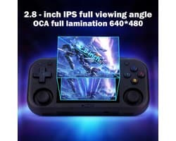 Handheld Spelconsole Black - 64 GB Opslag - 2.8 Inch IPS Scherm - Android Linux Systeem - Draagbare Emulator