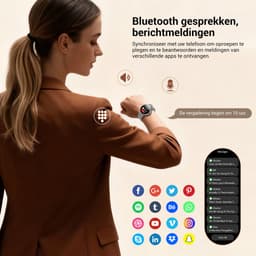 Blackview AMOLED Smartwatch Dames - X30 - Horloge Dames -Stappenteller - Slaapmonitor - Saturatiemeter - Sportfitnesshorloge - 1,26-inch AMOLED Fitnesstracker - Touchscreen - Bluetooth Beantwoorden/Bellen voor Android iOS- Zilver — thumbnail 5