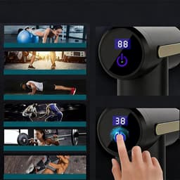 LCD-Display En 4 Massagekoppen – Massagepistool Met 6 Snelheidsniveaus – 2000 mAh Batterij En 25-30 Minuten Gebruiksduur – Geluidsarm En Draagbaar – Voor Benen, Rug, Schouders En Voeten — thumbnail 3