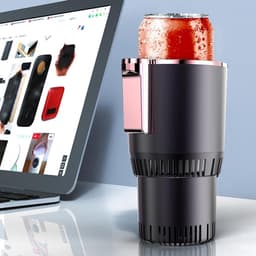 Auto Dranken Koeler en Warmer - Mok Koeling en Verwarming Draagbare Autokoelkast Elektrische Koelbeker Mok Mini Koeler Voor Bier Water Melkdrank - zwart — thumbnail 3