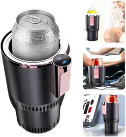 Auto Dranken Koeler en Warmer - Mok Koeling en Verwarming Draagbare Autokoelkast Elektrische Koelbeker Mok Mini Koeler Voor Bier Water Melkdrank - zwart — thumbnail 4