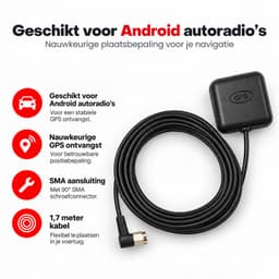 Boscer GPS Antenne - Geschikt voor Android Autoradio & Navigatie - SMA Aansluiting Haaks (90°) - Actieve GPS Ontvanger 28dB - 1,7 Meter Kabel - Zelfklevend - Zwart — thumbnail 4