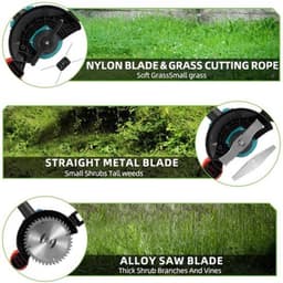 Handmaaier - Grasmaaier - Grastrimmer - Grasschaar - Grasmachine - 3000W - 6-Inch - Elektrische/Accu - Grastrimmer met 90° Verstelbare Kop – Tuingereedschap voor Precisiewerk - 21V/18V Compatibel - Inclusief 2x Accu — thumbnail 1