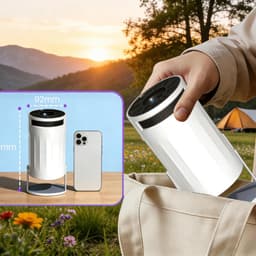 Ondersteunt 1080p 4K, draagbare projector met wifi 6, Bluetooth 5.0, beamer, kleine projector, keystone, 180° draaibaar, draagbaar huis en outdoor projector voor mobiele telefoon/tv-stick — thumbnail 3