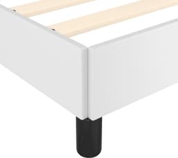 Bedframe, wit, 140 x 200 cm, kunstleer, logeerkamer, bedframe voor slaapkamer, hotelbedframe, familiebed voor slaapkamer, hotel, logeerkamer — thumbnail 5