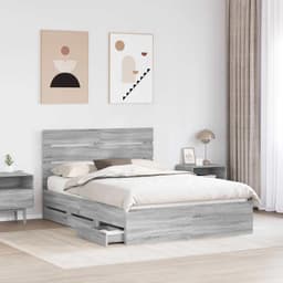 Bedframe Sonoma grijs 140 x 200 cm hout ingenieur — thumbnail 3
