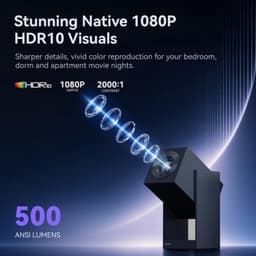 Beamer Draagbaar - 500 ANSI Lumen - 1080P Full HD Resolutie - LCD - Voor Thuisbioscoop En Outdoor — thumbnail 3