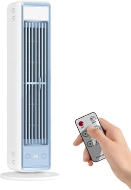 Torenventilator - Bladloze Torenventilator - Stille torenventilator - Ventilator staand - Ventilator - Draagbare - Mobiele Airco Cooler - Bladloos - Draaibaar Ventilator - Met Afstandsbediening - Luchtstroom - Mobiele Airco - Wit — thumbnail 1