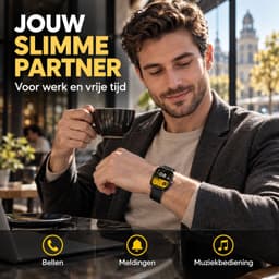 Smartwatch - Smartwatches - Stappenteller - Sporthorloge - Smart watch - Activity Tracker - Dames en Heren - Zwart — thumbnail 3