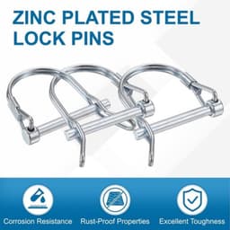 6 stuks 45 mm lange stalen gegalvaniseerde klapsplinten, 8 mm diameter, D-vormige buiskleppunt met vergrendeling, borgbouten voor aanhanger, boerderij, tractor, tuin, grasmaaier — thumbnail 5