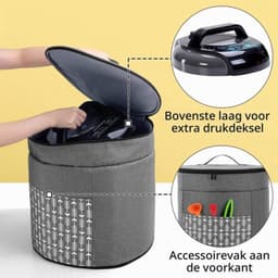 Multi Cooker afdekking voor multicooker, afdekhoes voor elektrische snelkookpan, beschermhoes voor slowcooker, accessoires, grijs met pijlpatroon — thumbnail 4