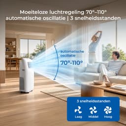 Mobiele Airco 12000 BTU – 4-in-1 Airconditioner met Koelen en Verwarmen – 24-uurs Timer – Tot 35 m² – A+ — thumbnail 3