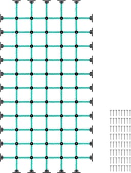 Klimnet voor kinderen met installatiebasis voor 48 x 96 inch houten frames, 1000 lb-capaciteit, ladder, klimnet, ladder voor speeltuinen, boomhutten, schommelsets en obstakelbanen — thumbnail 1
