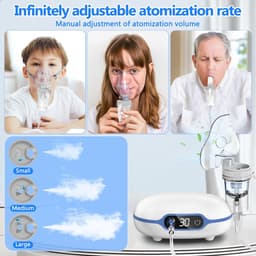 Elektrische inhalators Compressor Vernevelaar voor Volwassenen en Kinderen, Draagbaar Stil Inhalatieapparaat voor verkoudheid of astma met extra accessoires en lange buis Gezinsgebruik — thumbnail 4