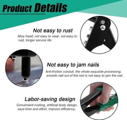 Versatile rivet gun with one hand - Coated with rubber,Comes with Drill,Rivets and Key for Optimal Comfort and - ShopVlot — thumbnail 2