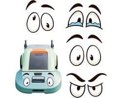 Oogstickers robotmaaier - 4 stuks - waterdicht - cartoonogen - geef je grasmaaier een persoonlijkheid - ShopVlot