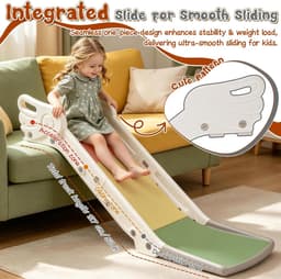 Bankglijbaan voor kinderen, kinderglijbaan voor bank en bed, indoor speelglijbaan voor jongens en meisjes jaar (crèmewit) — thumbnail 4