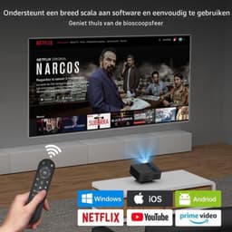 Beamerprojector 320 ANSI Lumen - Full HD 1080P Resolutie - DLP Technologie - HDMI Aansluiting - Draagbaar - Android Streaming — thumbnail 5