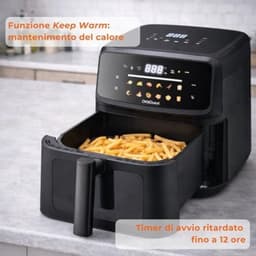 Heteluchtfriteuse Luchtfriteuse - 10 Liter Capaciteit - 2100 Watt Vermogen - Kunststof Materiaal - Zwart Kleur - Voor Bakken En Grillen — thumbnail 4