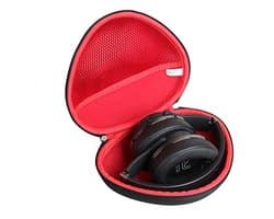 Hard Travel Case voor Bluetooth Hoofdtelefoon Over Ear - Zwart met Binnenrood