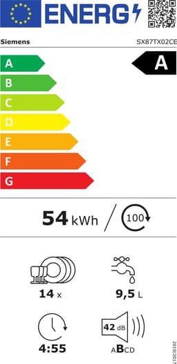 Siemens SX87TX02CE - iQ700 - Inbouwvaatwasser - 60 cm - XXL (extra hoog) - Energielabel A - Zeolith: extra droog - Home Connect — thumbnail 3