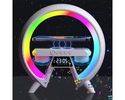 Draadloze Sfeerlamp met Bluetooth Luidspreker en Oplader - Dimbare LED Bureauverlichting