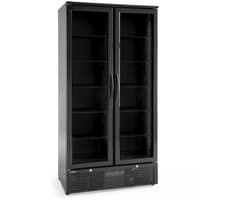 HENDI Dubbeldeurs achterbarkoelkast 384 liter, 90x53x182 cm - zwart - staal - koeling horeca