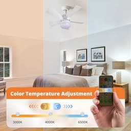 Plafondventilator met Verlichting en Afstandsbediening - Dimbare Ventilator voor Slaapkamer en Keuken — thumbnail 5