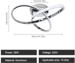 Dimbare Led-plafondlamp met Afstandsbediening - Modern en Functioneel - 36W - 3000K-6500K - Geschikt voor Woonkamer en Eetkamer — thumbnail 3