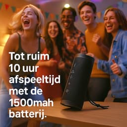 SyncGear Bluetooth Speaker met RGB Verlichting - 16 Watt Vermogen - Muziek Box - Draadloze Speaker Met TWS Ondersteuning & 5.3 Bluetooth - Kleur: Zwart — thumbnail 4