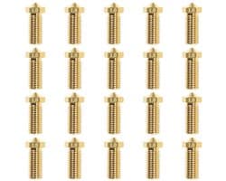 3D printer reserveonderdelen - 3D Printer Nozzles - 20-delige 1,0mm Vulkanische Messing Nozzles, Geschikt voor V5/V6 3D Printers