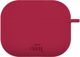 xoxo Wildhearts siliconen hoesje geschikt voor AirPods 3 - Silicone Case (Burgundy) - Beschermhoes met clip - Optimale bescherming - Bordeaux Rood — thumbnail 1