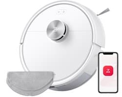 Roborock Q7 M5 Set–Robotstofzuiger met dweilfunctie–10000 Pa sterke zuigkracht–Dubbel antiklitsysteem– 150 min gebruiksduur– LiDAR-navigatie–Stofzuigerrobot voor tapijt– Dierenharen–Wit–Q5 PRO Upgrade–2 Dweilen