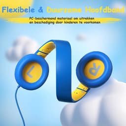 Koptelefoon kinderen met draad - Kinderkoptelefoon - Bedrade hoofdtelefoon - Veilig volume - School - Tablet - Laptop - Reizen - Muziek luisteren — thumbnail 3