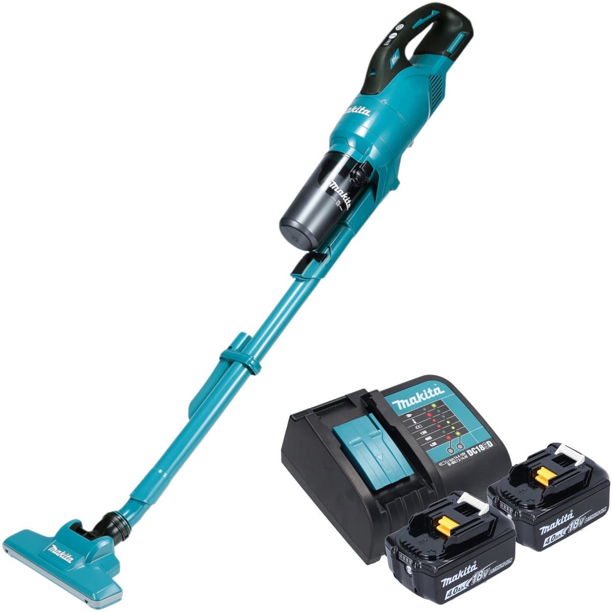 Makita DCL 286 FSM2 accustofzuiger 18 V 0,25 l borstelloos + 2x accu 4,0 Ah + oplader — afbeelding 1