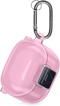 kwmobile Earphones Case for JBL Tune Flex 2 Case - Clear TPU Silicone Earbuds Cover - Pink / Transparent — thumbnail 2