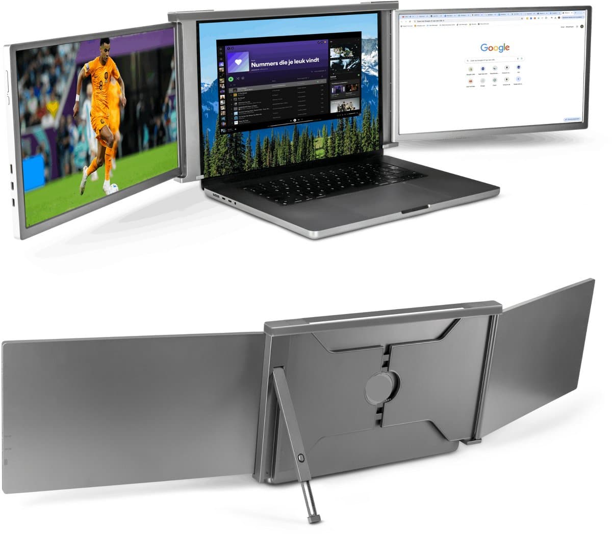 15.6" - Portable Monitor - Laptopscherm: 15.6" - 18.1" - Draagbare Monitoren - Beeldscherm - Inclusief Beschermhoes - 1920x1080P - 60 Hz - HDMI & USB-C - Grijs — afbeelding 1