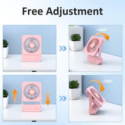 Draagbare Mini Ventilator met Stille Motor, 3 Snelheden en Verstelbare Hoek voor Kantoor en Thuis — thumbnail 5